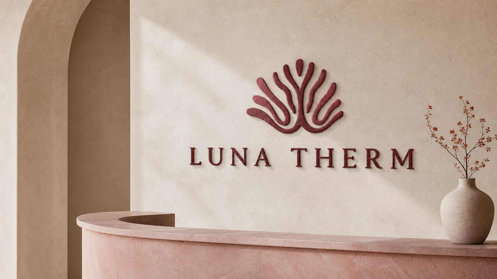 Luna Therm Markenauftritt in einem ruhigen Innenraum